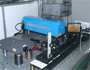 He-Ne laser stabilized with iodine - blue instrument on the marble table