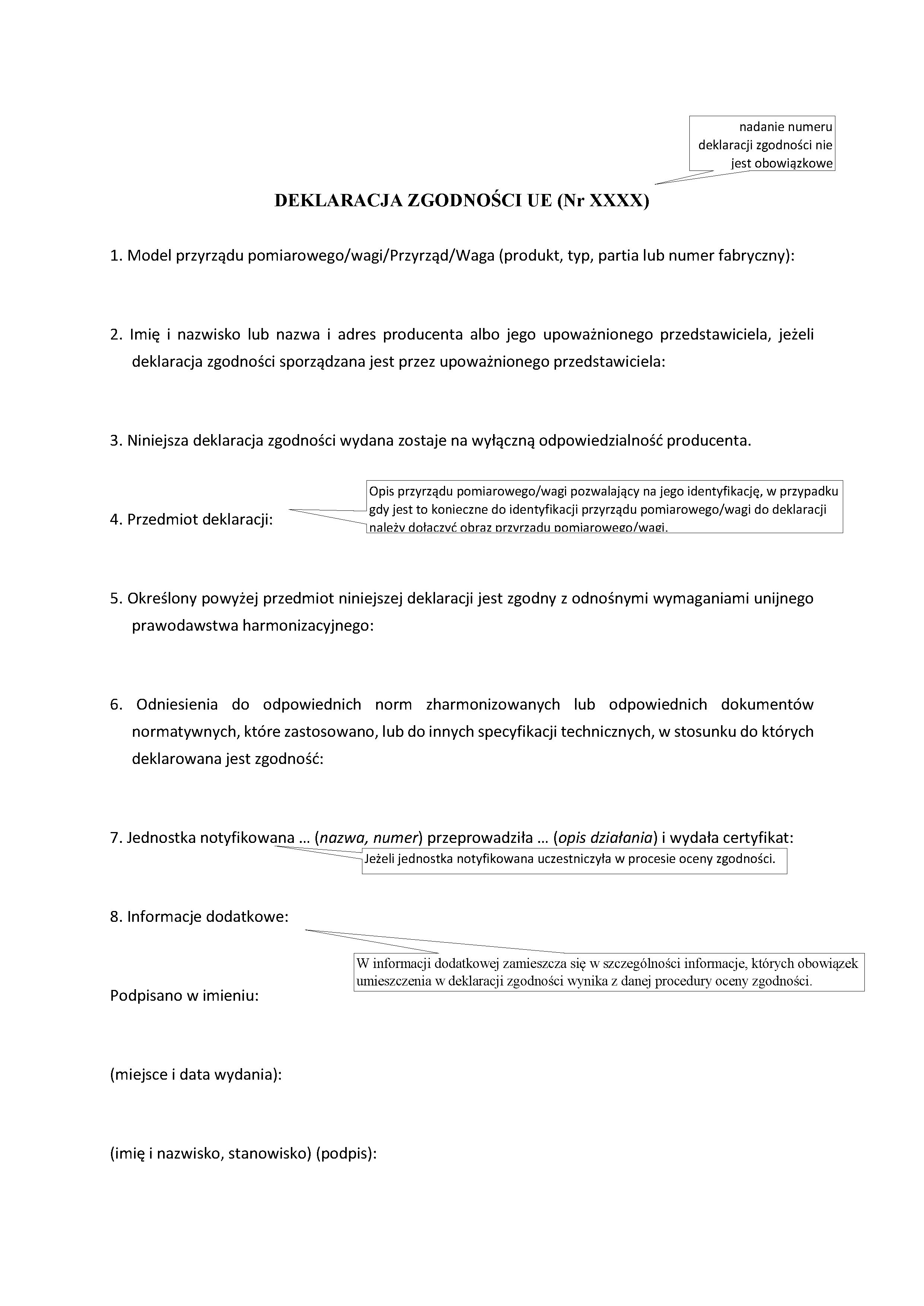 Zdjęcie deklaracji zgodności UE. Plik czytalny jest załączony pod tekstem. 