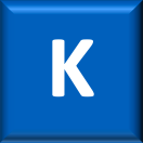 W niebieskim kwadracie litera K