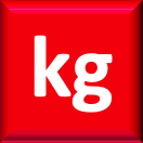 Na czerwonym kwadracie symbol kg