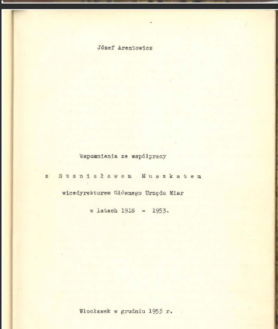 Minatura kremowej okładki publikacji "Wspomnienia ze współpracy ze Stanisławem Muszkatem, wicedyrektorem GUM w latach 1918-1953". 